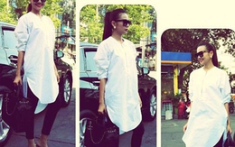 Sao Việt rục rịch lăng xê mốt sơ mi siêu dài