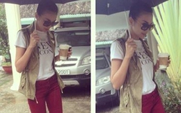 4 công thức mix áo thun giá rẻ sành điệu như Thanh Hằng