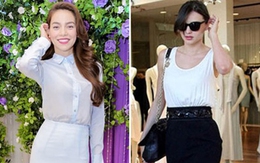 Hà Hồ mặc váy bút chì sexy như Miranda Kerr