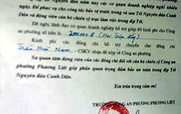 Trưởng công an phường ký "trát" vòi tiền Tết doanh nghiệp