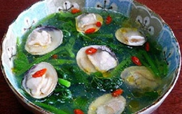 Canh ngao rau cải