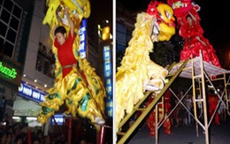 Nín thở xem múa lân trên thang tre, cọc sắt