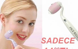 Làm căng da mặt bằng con lăn mát xa