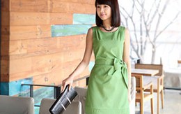 Gái văn phòng nổi bật với sắc xanh