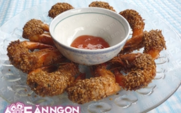 Tôm tẩm vừng chiên cả nhà đều thích 