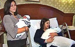 Mẹ và con gái cùng sinh con một ngày