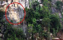 'Mặt Phật' kỳ ảo xuất hiện bên chùa