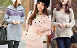Mix áo len dài và quần jeans