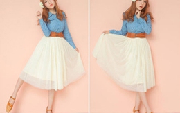 Duyên dáng với chân váy màu pastel