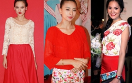 Cách mix gam đỏ hoàn hảo như sao Việt