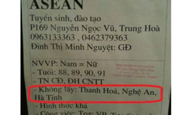 Sốc với tuyển dụng "không lấy Thanh Hóa - Nghệ An - Hà Tĩnh"