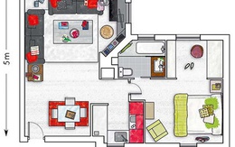 Hiện đại và tiện nghi căn hộ 45m²