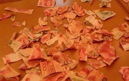 Bé 4 tuổi xé vụn cục tiền tiết kiệm của bố mẹ