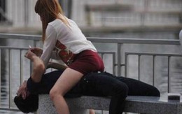 Vô tư diễn "cảnh nóng" trên ghế đá