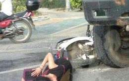Bị tai nạn vẫn tranh thủ lướt máy tính