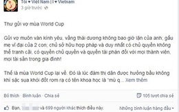 Cười đau bụng với "thư gửi vợ mùa World Cup"