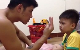 Clip bố dạy con học toán khiến dân mạng bật cười