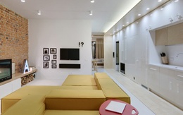 Căn hộ 90 m2 với tường gạch mộc