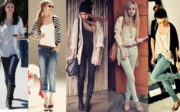 Mix áo cadigan với quần jean phong cách Mỹ