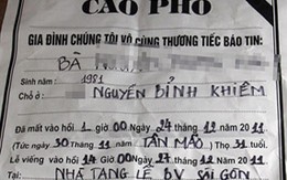 Dán cáo phó khi vợ còn sống
