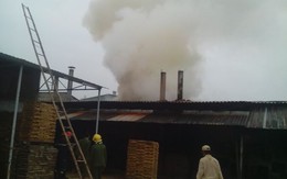 Cháy lớn tại lò sấy gỗ
