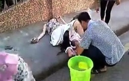 Chồng đỡ đẻ cho vợ ngay trên phố