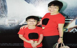 MC Thảo Vân kín đáo đưa con trai đi xem phim