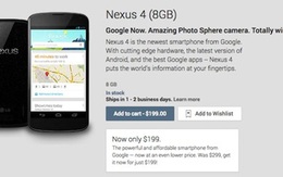 Điện thoại Nexus 4 gây sốc khi giảm giá chỉ còn 4 triệu đồng