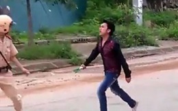 Phẫn nộ cảnh một đối tượng dùng hung khí chống lại CSGT