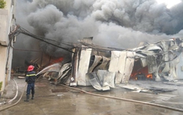 Cận cảnh vụ cháy xưởng len ở làng lụa Vạn Phúc