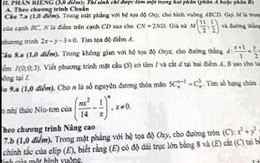 Xuất hiện đề Toán và đáp án trước khi hết 2/3 thời gian làm bài
