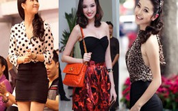 Mẹo mix váy, áo họa tiết của mỹ nhân Việt