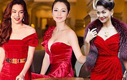 Mỹ nhân Việt đẹp mê hồn cùng váy nhung đỏ