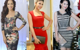 Sao Việt khoe dáng với váy bó thanh lịch