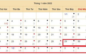 Lịch nghỉ Tết dương lịch và nguyên đán năm 2022 được mấy ngày?