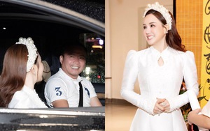 Nhan sắc Vy Oanh thay đổi ngỡ ngàng khi được chồng đại gia chở đi cúng Tổ nghề