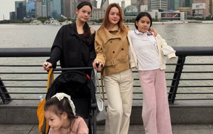 Phạm Quỳnh Anh và 3 con gây chú ý ở Thượng Hải