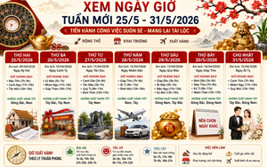 Xem ngày giờ tuần mới 25/5 - 31/5/2026 để tiến hành các công việc suôn sẻ, mang lại tài lộc