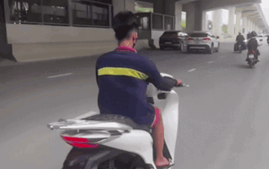 Hà Nội: Nam thanh niên trả giá đắt với hàng loạt lỗi vi phạm khi điều khiển xe máy trên đường Cầu Diễn
