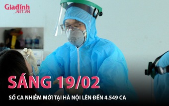 Sáng 19/02: Số ca mắc mới tại Hà Nội lên đến 4.549 ca mắc mới, số ca cả nước lến đến 42.439 ca