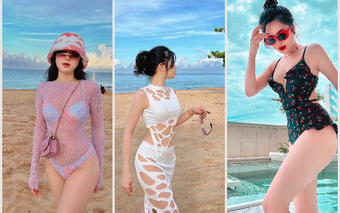 Set đồ đi biển cut out táo bạo của nữ MC VTV - con dâu tương lai Lưu nát 'Cuộc đời vẫn đẹp sao'