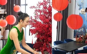 Penthouse tiền tỷ của Hoa hậu Ngọc Diễm đẹp mê ngày Tết, hé lộ chi tiết thú vị độc đáo ít nhà có
