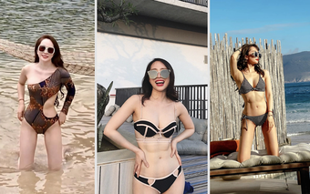 Tình tin đồn của Việt Anh khoe loạt bikini họa tiết độc lạ