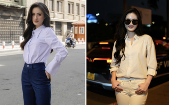 Ý Nhi gây chú ý với phong cách sơ mi trắng tối giản