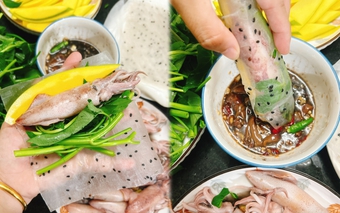 Mực cuốn rau muống - món ăn hot trend gây tranh cãi, ăn thế nào mới đúng?