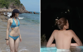 Kỳ Duyên tiếp tục khoe body nóng bỏng với bikini 'kén' da