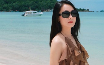 Không diện bikini đi biển, Hồng Diễm vẫn khiến fan trầm trồ