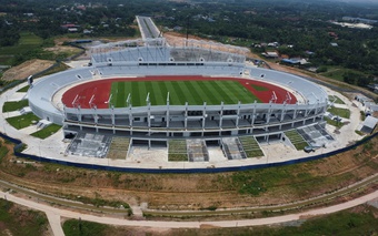 Cận cảnh sân vận động quy mô 'khủng' ở Thái Nguyên sắp hoàn thiện