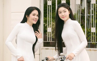 Vợ và con gái MC Quyền Linh gây chú ý