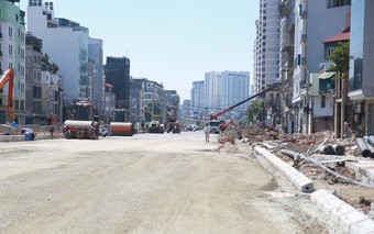 Nước rút thi công Vành đai 2.5 đoạn Cầu Giấy - Dịch Vọng trước ngày thông xe